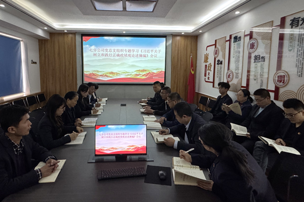 七分公司党总支组织专题学习《习近平关于树立和践行正确政绩观论述摘编》